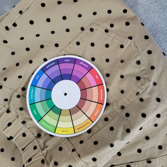 Isaac Mizrahi Live Womens 18WP Plus Capri Pants Tan White Polka Dot GEO28E - Picture 11 of 11